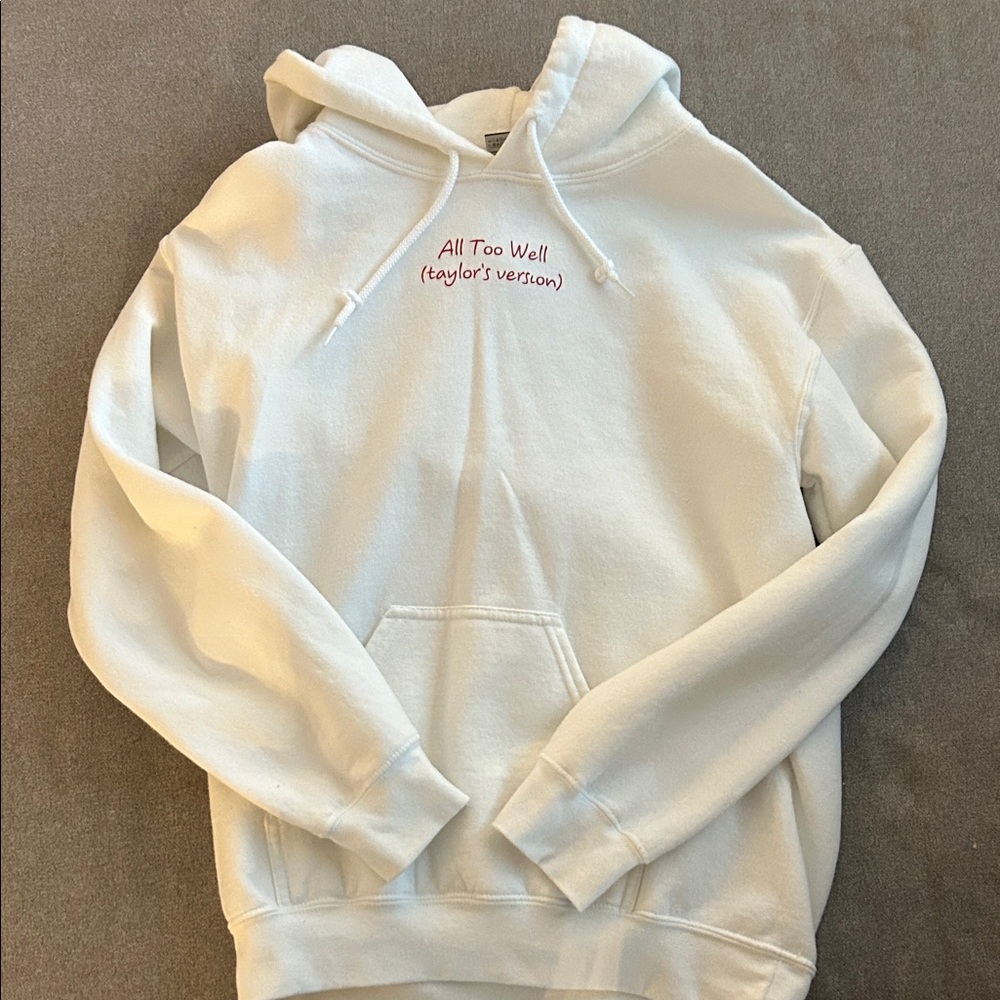 Taylor Swift (Unofficial) All Too Well White Hooded Sweatshirt